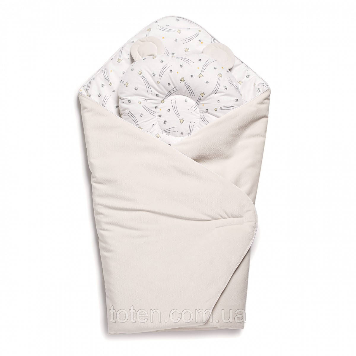 Набір конверт-плед з подушкою Bear, 100х100 см, ecru, бежевий, фото 1