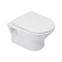 Унітаз підвісний Qtap Lark безобідковий із сидінням Soft-close QT0331159W