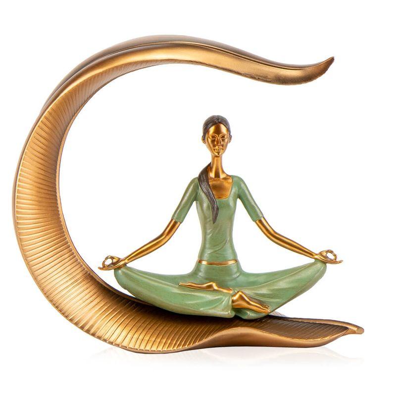 Статуетка Йогіня в позі лотоса 11x27x24 см. BST 030893 подарунок йогу, вчитель йоги