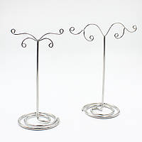 Стійки під прикрашування металева хромована сріблястого кольору набір 2 шт. висота 14 см 11 см