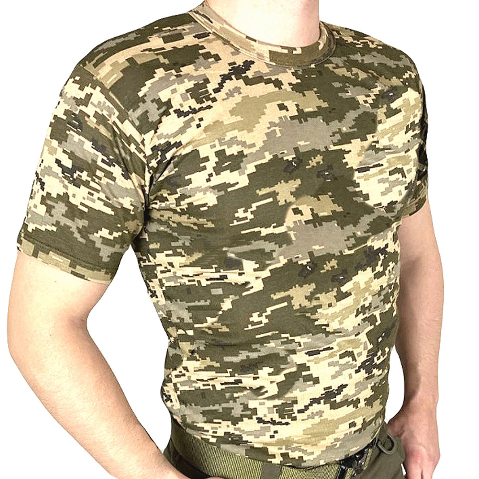 Тактична футболка піксель мм-14 великого розміру 62-66 Камуфляжна армійська футболка статутна піксельна