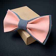 Краватка-метелик I&M Craft персиковий з сірим (100147N)