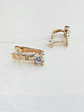 Сережки в червоному золоті з фіанітами, фото 2