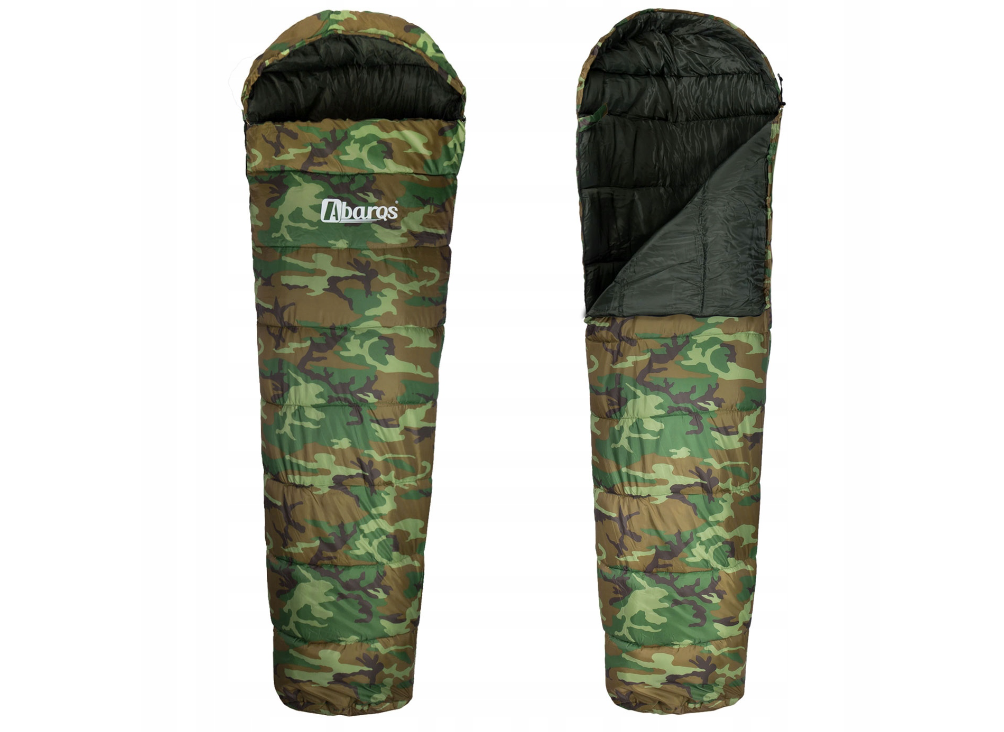 Туристичний тактичний спальний мішок AbarQs M1600C 80 cm x 220 cm MUMIA SURVIVAL LIGHT з капюшоном