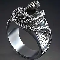 Кольцо высокой власти, перстень в виде двух змей которые сплелись, ручная работа, размер 22