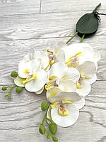 Штучна орхідея з латексу з листиками та корицями (55 см), фото 2