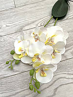 Штучна орхідея з латексу з листиками та корицями (55 см), фото 3