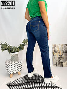 Ультрамодні джинси стрейчові батал середня посадка "Nicole" Зручні якісні повсякденні жіночі джинси