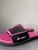 Шльопанці на липучці Rider 20753 38 Чорно-рожеві 35-36, фото 2