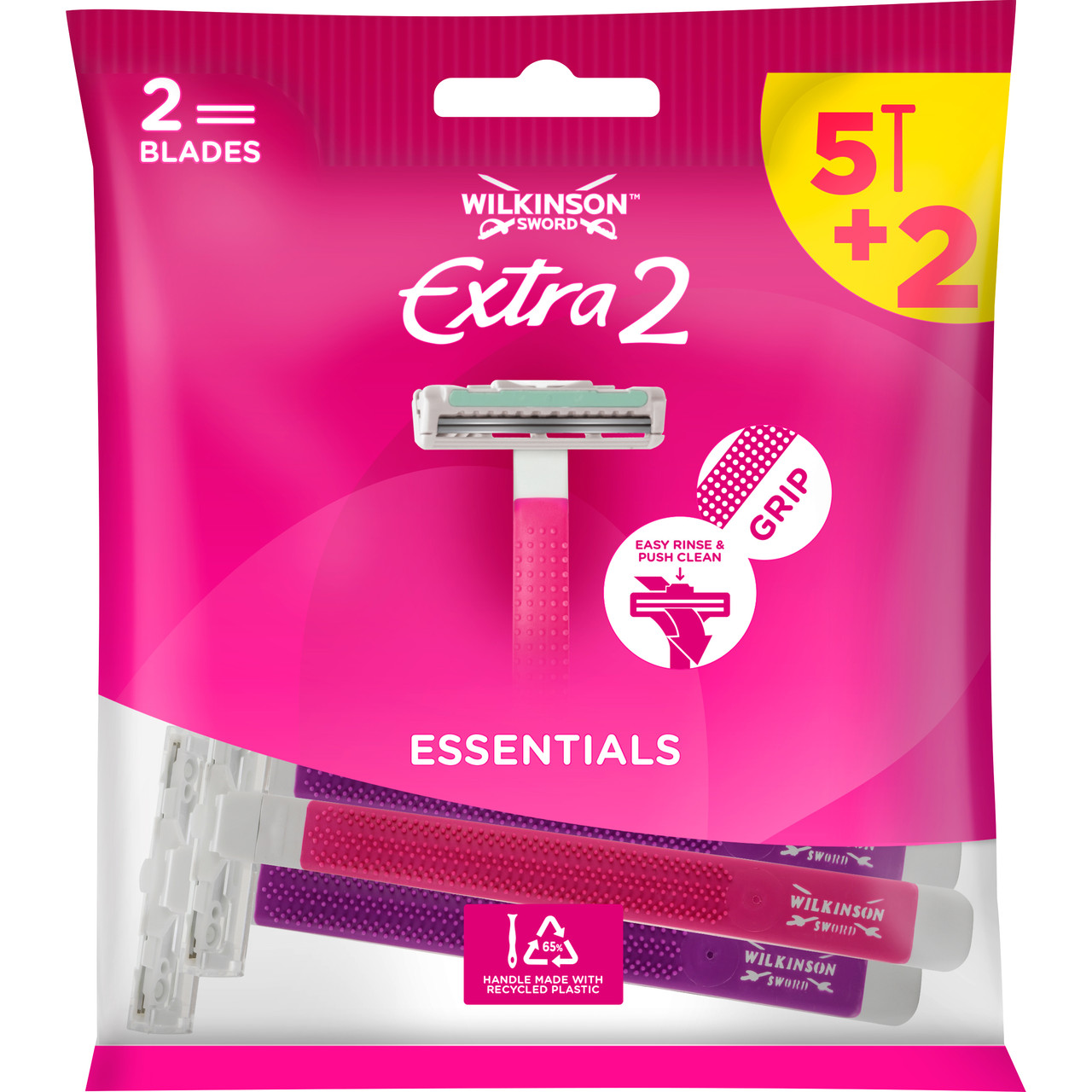 Одноразові станки Wilkinson Sword Extra 2 Essentials Beauty 5+2шт (4027800576128)