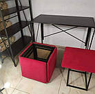 Пуф 5в1 трансформер червоний еко шкіра - П'ять табуретів h47х50х50см, фото 2