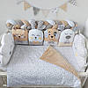 Набір постільної білизни в дитяче ліжко. Бортики звірятка,косичка, ковдрочка, простинка, фото 4