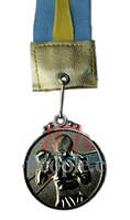 Медаль спортивна, для боксу: 1, 2, 3 місце, Ø 5 см, з українською стрічкою друге