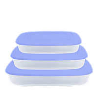 Набор прямоугольных контейнеров для пищевых продуктов 3 шт Алеана фиолетовый 167020