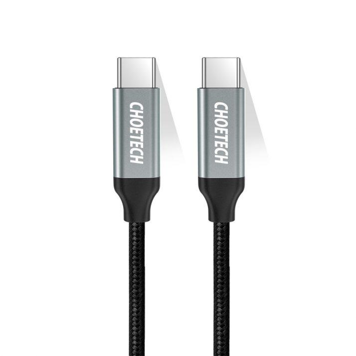 Кабель зарядный CHOETECH USB Type-C to Type-C PD 3A PVC 1 м Black (XCC-1001BK), фото 1