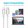 Кабель зарядний Lightning Choetech USB Type C for Lightning 2.4 A 1 м White (SMT0009-102WH), фото 4
