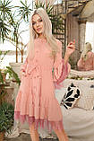 Літнє коротке плаття з рюшами на спідниці та рукавах (р.42-48). Арт-4341/7, фото 3