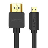 HDMI кабель UGreen 30148 Micro HDMI to HDMI с поддержкой 4K/3D (Черный, 1м)