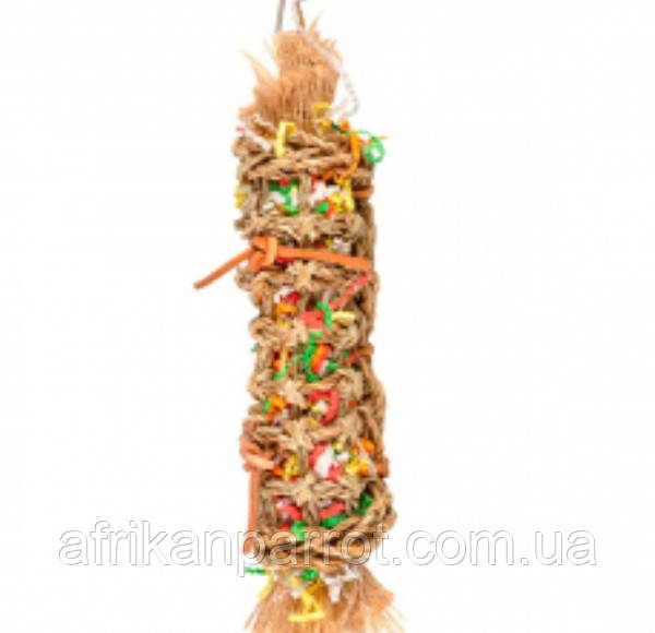 Flamingo Papyr Parakeet Toy Tube ФЛАМІНГО ТУБУС іграшка з дзвіночком для папуг11×9×45см