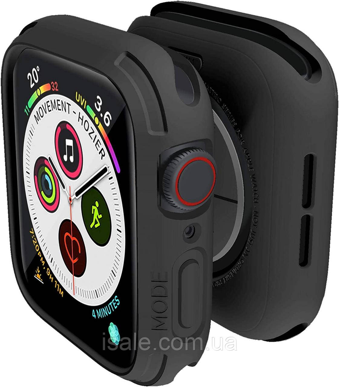 Фірмовий чохол elkson Quattro Rugged для Apple Watch 44/45 mm Series 9/8/7/6/SE/5/4 — Чорний, фото 1