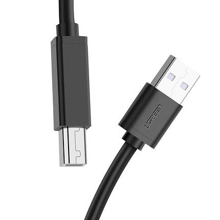 Кабель для принтера USB 2.0 - USB Тип A/Tіп B Ugreen 10844 (Черний, 1м), фото 2