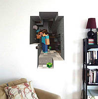 3D інтер'єрні вінілові наклейки на стіни Майнкрафт — Minecraft 70-50 см у дитячу.Обої