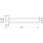 Тримач для рушників поворотний HANSGROHE Logis 445мм подвійний металевий хром 40512000, фото 2
