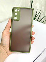 Протиударний матовий чохол для Samsung Galaxy S20 FE хакі бампер