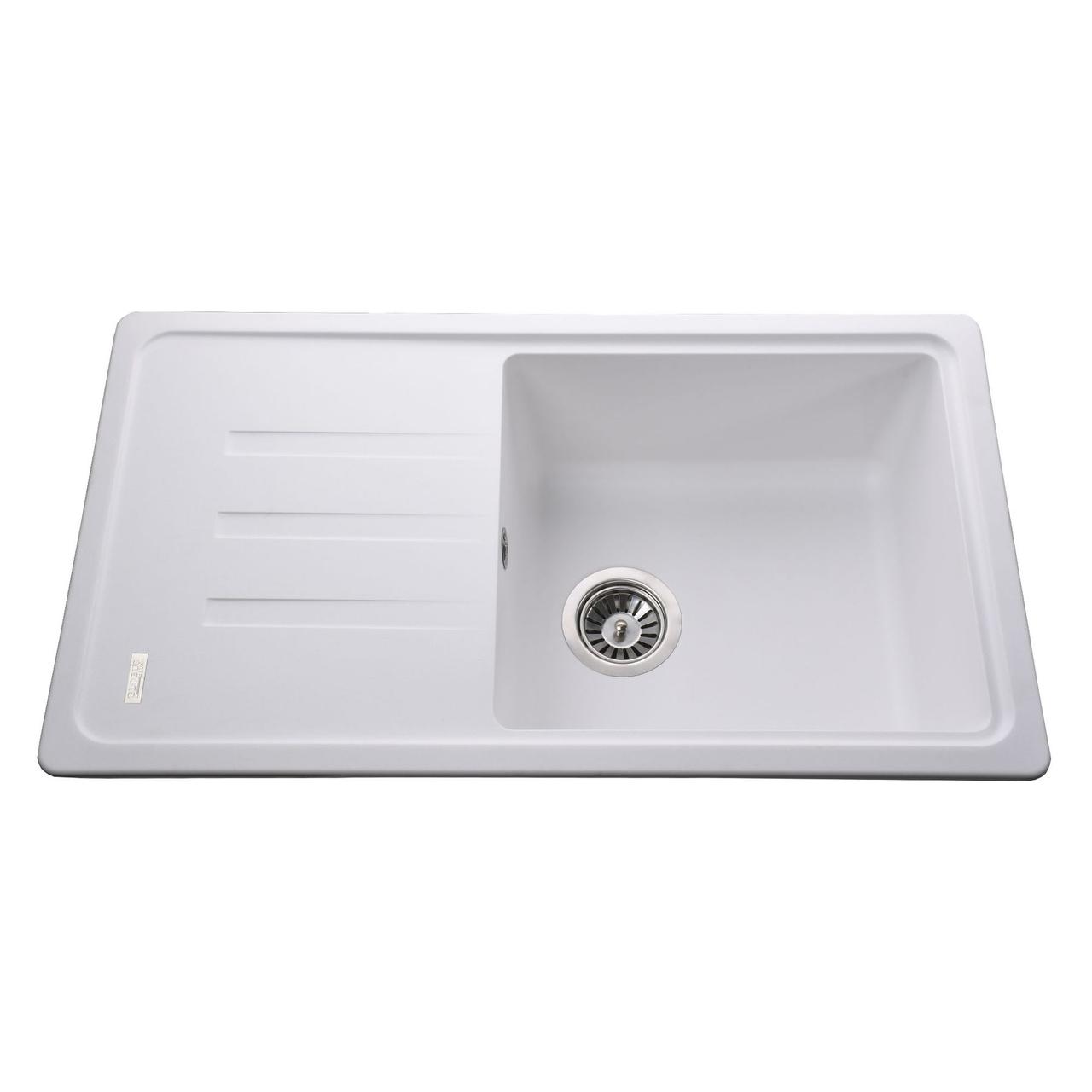 Гранітна мийка Globus Lux LUGANO білий 780х435мм-А0007 (000010664)