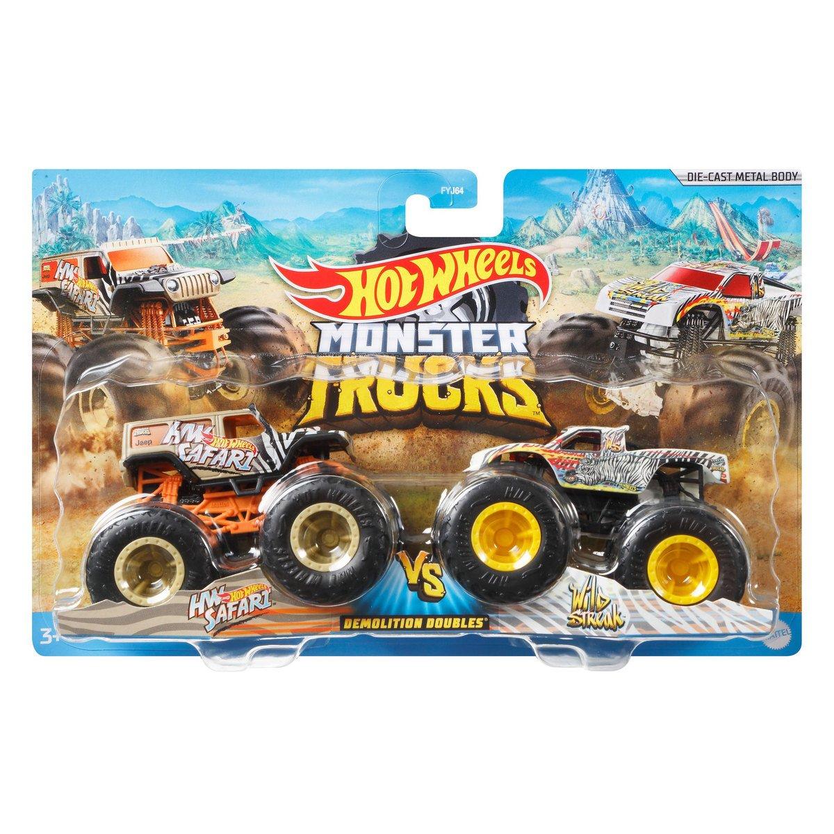 Набір машинок Hot Wheels Monster trucks HW Safari and Wild Streak 1:64 FYJ64/GJF64