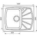 Гранітна мийка Globus Lux TANA мигдаль 610х500мм-А0008 (000022407), фото 7