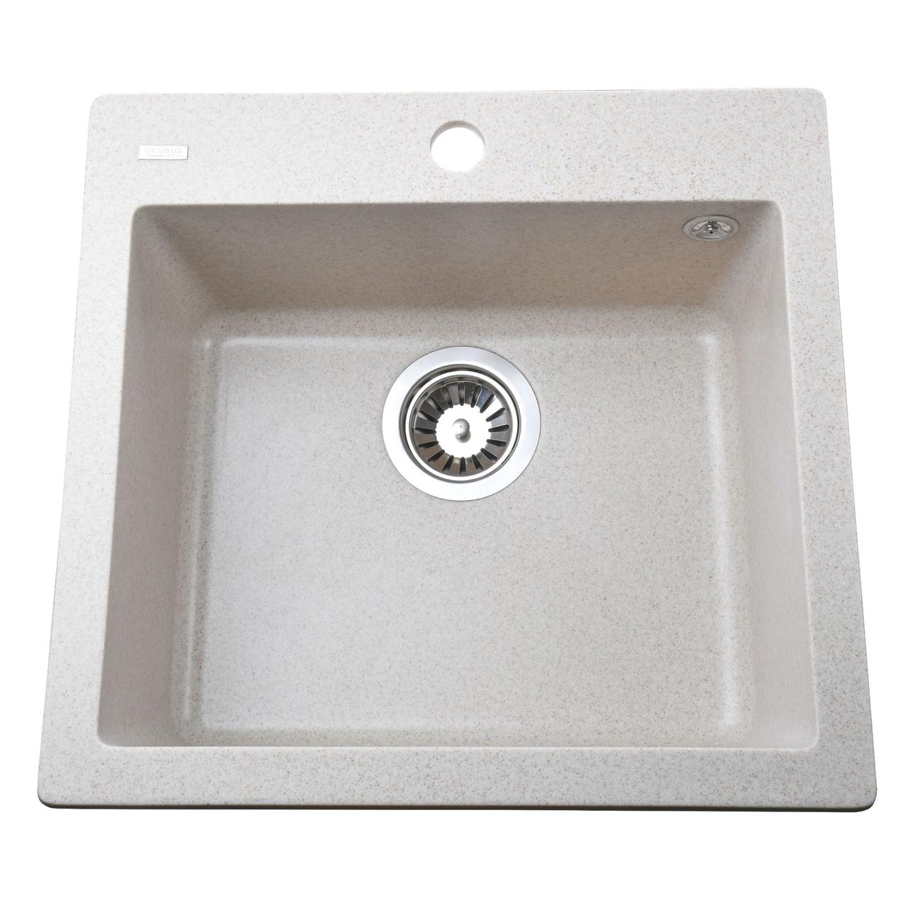 Гранітна мийка Globus Lux AOSTA пiщаний 490x455мм-А0004 (000023574)