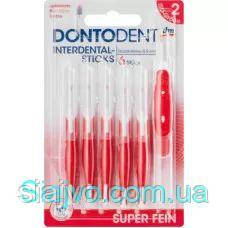 Міжзубні щітки (ISO Gr. 2) DONTODENT, 6 шт. (Німеччина) DONTODENT Interdental Sticks super fein (ISO-Gr. 2), 6