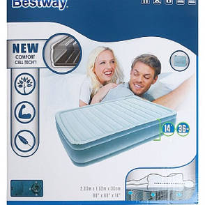 BestWay 67490 надувна ліжко Sleepzone Premium Raised Airbed 203х152х36см, фото 3