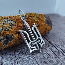 Тризуб-Герб України, ПС, Тризуб з Мечем Україна, Кулон, Амулет, Підвіс, Срібло, Золото, фото 2