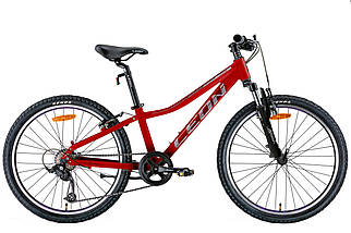 Велосипед 24" Leon JUNIOR AM Vbr 2022 (червоний із сірим)