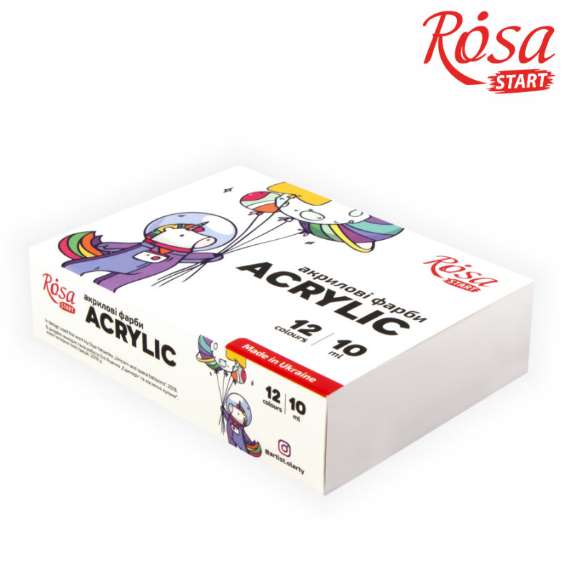 Набор акриловых красок Space Unicorn 12x10мл ROSA START, фото 1