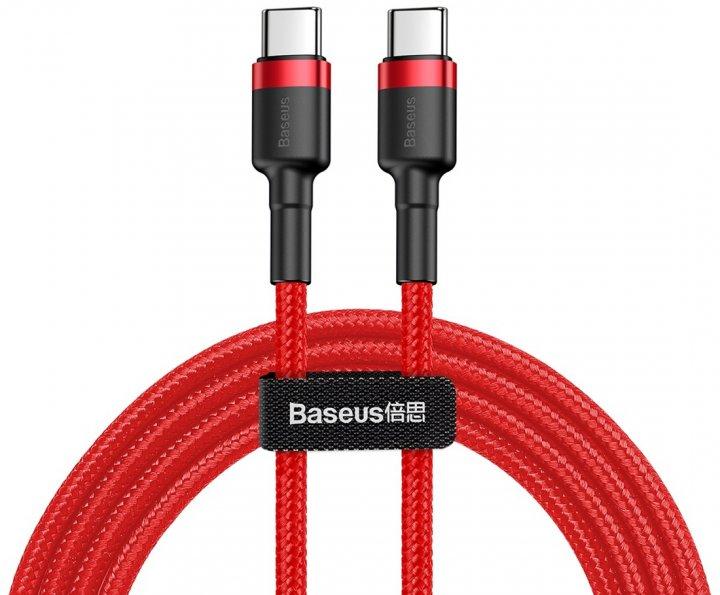 Кабель зарядний BASEUS Cafule Cable USB for Type-C 3 A PD 2.0 60 W Flash Charging 2 м Red (CATKLF-H09), фото 1