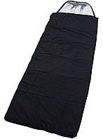 Большой ТЕМНО СЕРЫЙ спальный мешок - одеяло с капюшоном и чехлом 210*150см / Спальник 210*75см 75, Черный