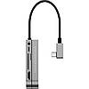 USB-хаб концентратор BASEUS Bend Angle No.7 Multifunctional Type-C Hub Converter Dark Gray (CAHUB-WJ0G), фото 2