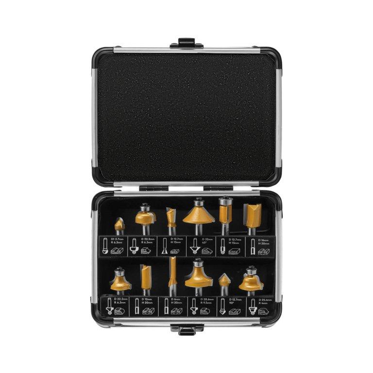 Набір фрез для дерева Dnipro-M PROFESSIONAL хвостовик 8 мм, 12 шт., фото 1