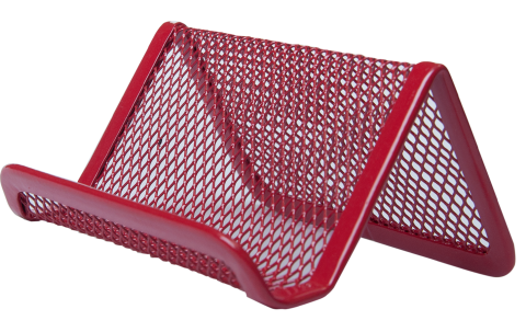 Підставка для візиток 95x80x45мм металева червона Buromax BM.6225-05, фото 1