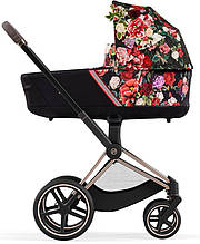 Коляска Cybex Priam 4.0 шасі Rosegold + люлька Spring Blossom Dark
