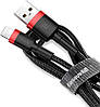 Кабель зарядний BASEUS Cafule Cable USB for Lightning 2 м Red/Black (CALKLF-C19), фото 4