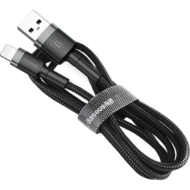 Кабель зарядний BASEUS Cafule Cable USB for Lightning 3 м Gray/Black (CALKLF-RG1), фото 1