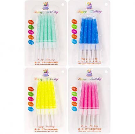 Набір свічок для торта неонові 10 штук KNZ, фото 1
