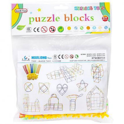 Конструктор Puzzle blocks "Трубочки довгі" HUALONG TOYS HL6330B KNZ, фото 3