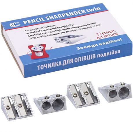 Чинка металева подвійна (2 отвори) "С" стругачка KNZ