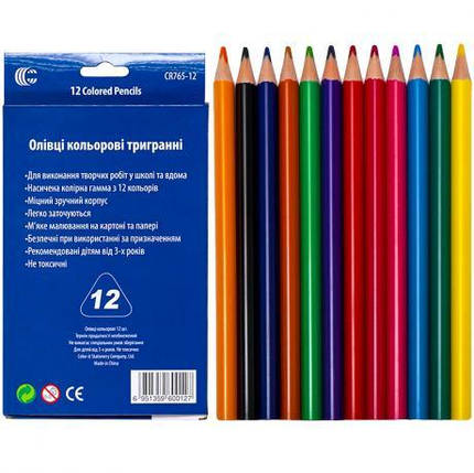 Олівець 12 кольорів JAMBO CR765-12 Luminoso elastico "С" KNZ, фото 3