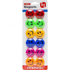 Магніт для дошки "Смайлик" 12 штук D=3см KNZ